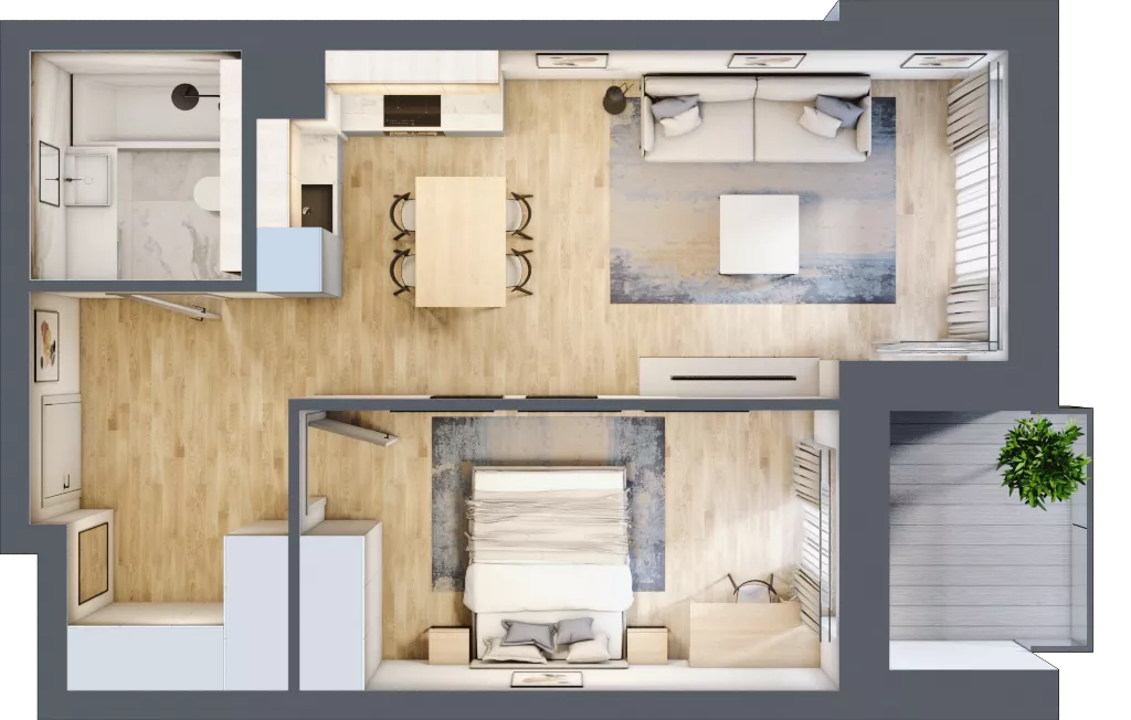 2 pokoje, mieszkanie 47,44 m², piętro 4, oferta nr M62, Srebrzyńska Park IV, Łódź, Polesie, ul. Srebrzyńska 107