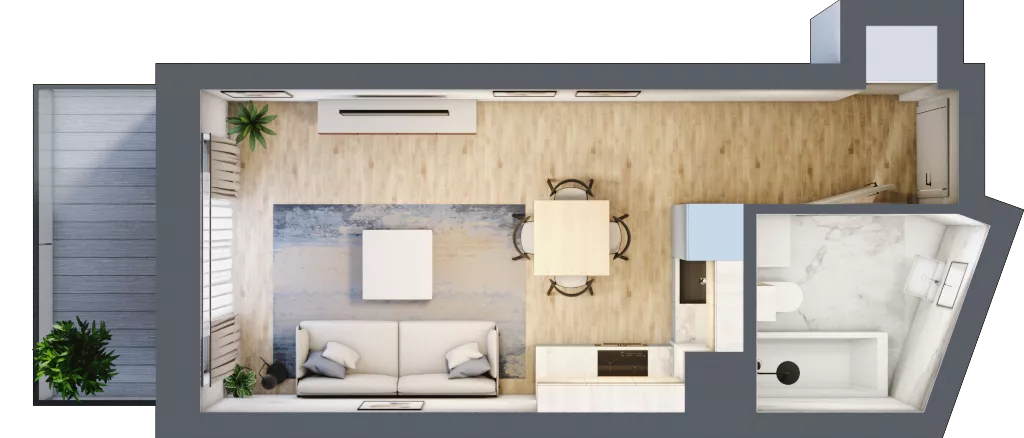1 pokój, mieszkanie 27,09 m², piętro 4, oferta nr M70, Srebrzyńska Park IV, Łódź, Polesie, ul. Srebrzyńska 107