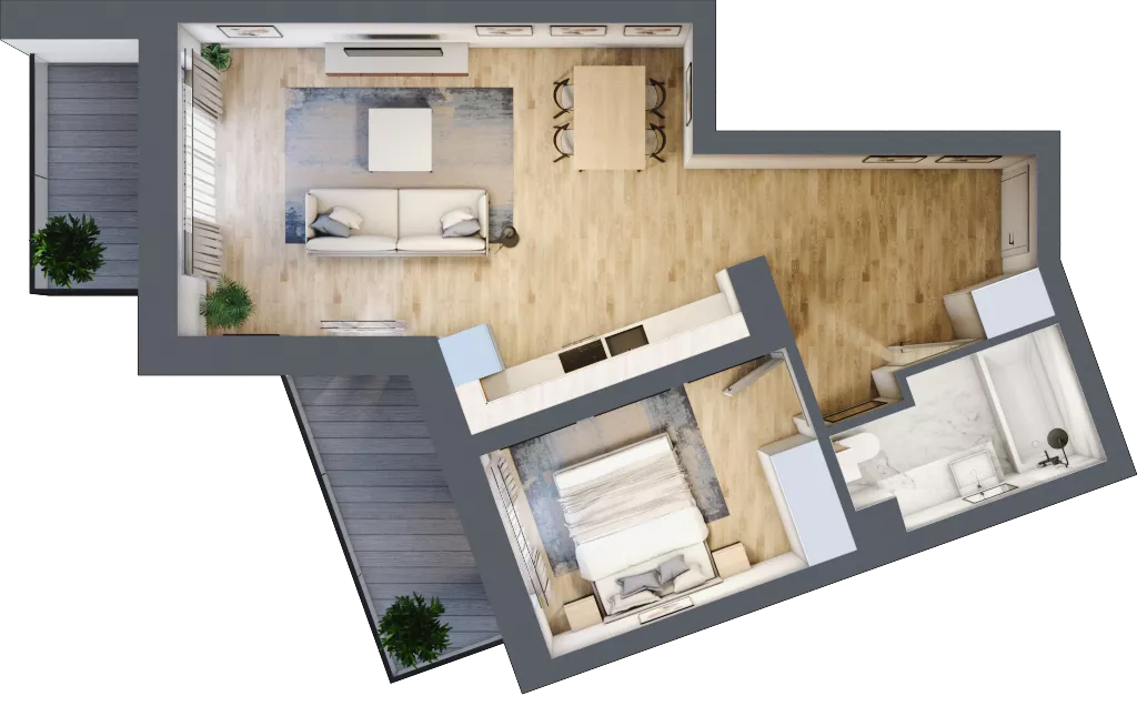 2 pokoje, mieszkanie 49,65 m², piętro 4, oferta nr M76, Srebrzyńska Park IV, Łódź, Polesie, ul. Srebrzyńska 107