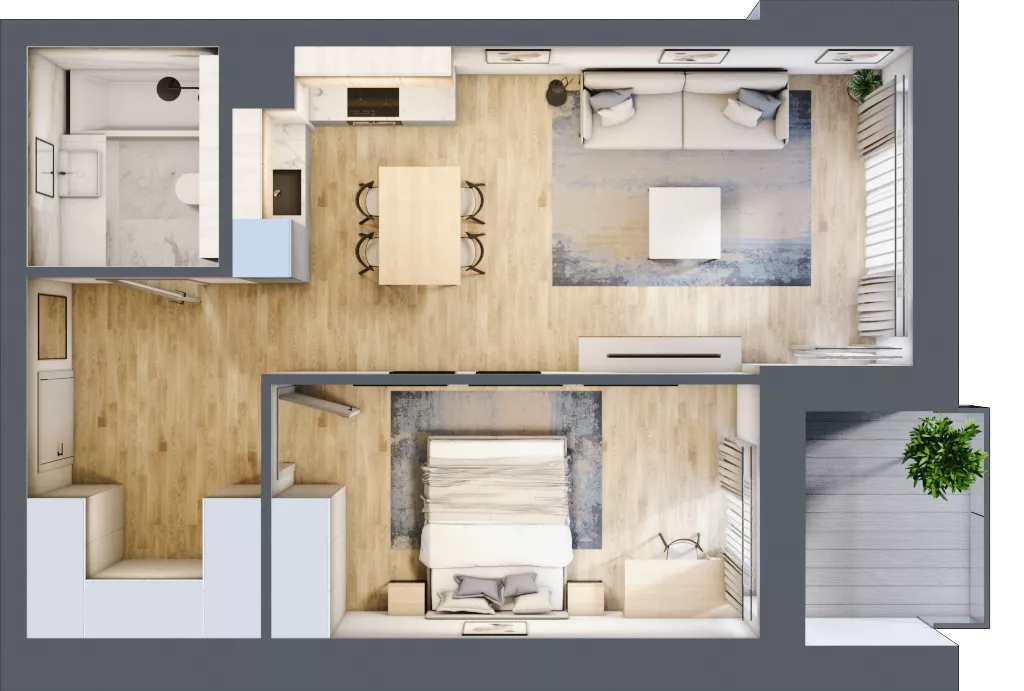 2 pokoje, mieszkanie 49,58 m², piętro 5, oferta nr M82, Srebrzyńska Park IV, Łódź, Polesie, ul. Srebrzyńska 107