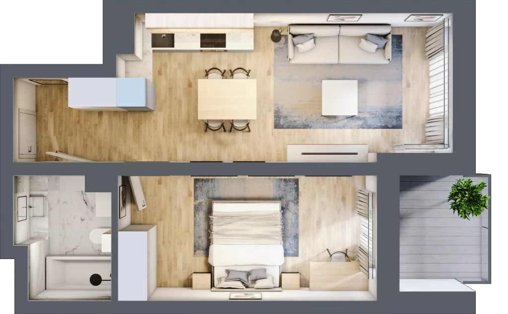 2 pokoje, mieszkanie 43,70 m², piętro 5, oferta nr M84, Srebrzyńska Park IV, Łódź, Polesie, ul. Srebrzyńska 107