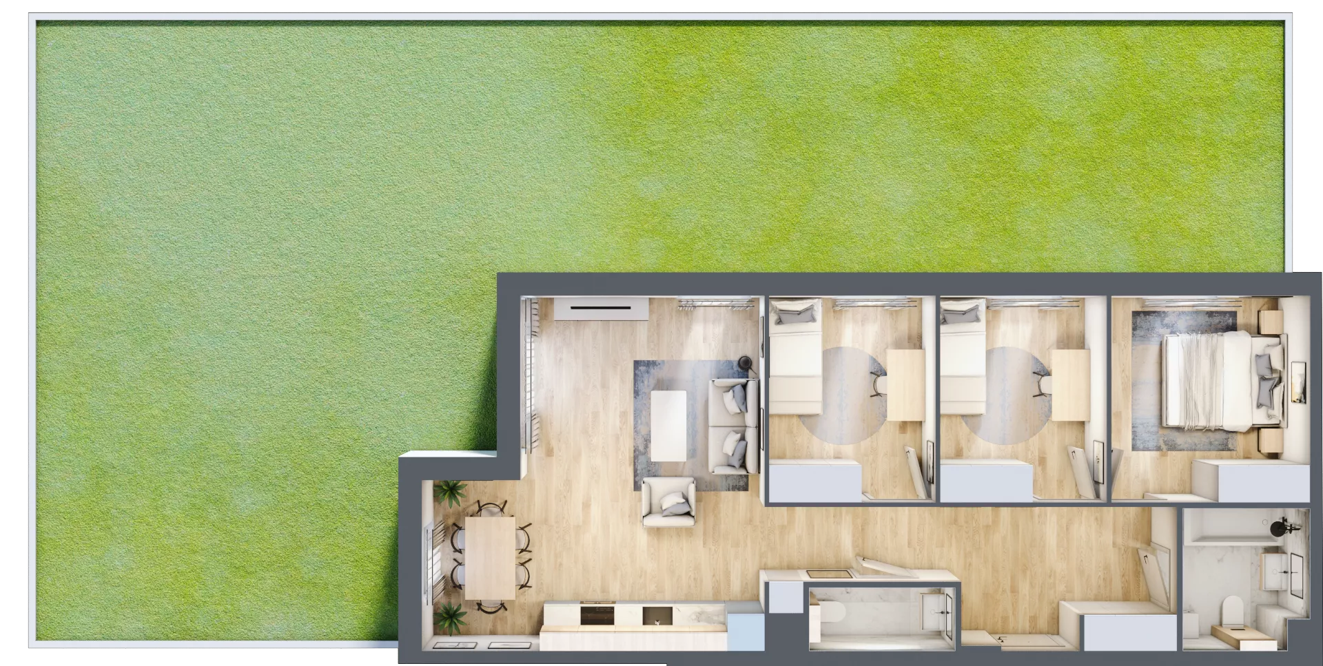 4 pokoje, mieszkanie 77,77 m², parter, oferta nr B.1.4, Silva Straszyn, Straszyn, ul. Boczna/Starogardzka