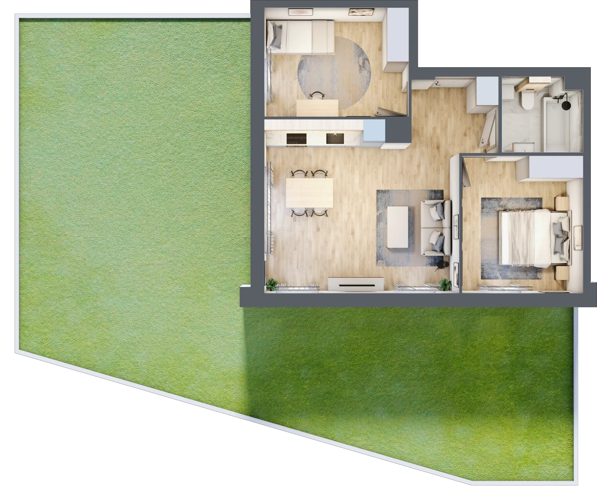 3 pokoje, mieszkanie 59,26 m², parter, oferta nr D.1.3, Silva Straszyn, Straszyn, ul. Boczna/Starogardzka