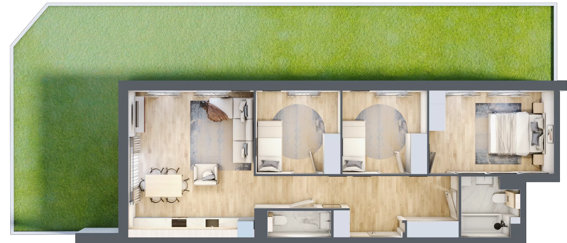 4 pokoje, mieszkanie 82,88 m², parter, oferta nr 1.1.4., Dywizjonu 303, Pruszcz Gdański, ul. Dywizjonu 303