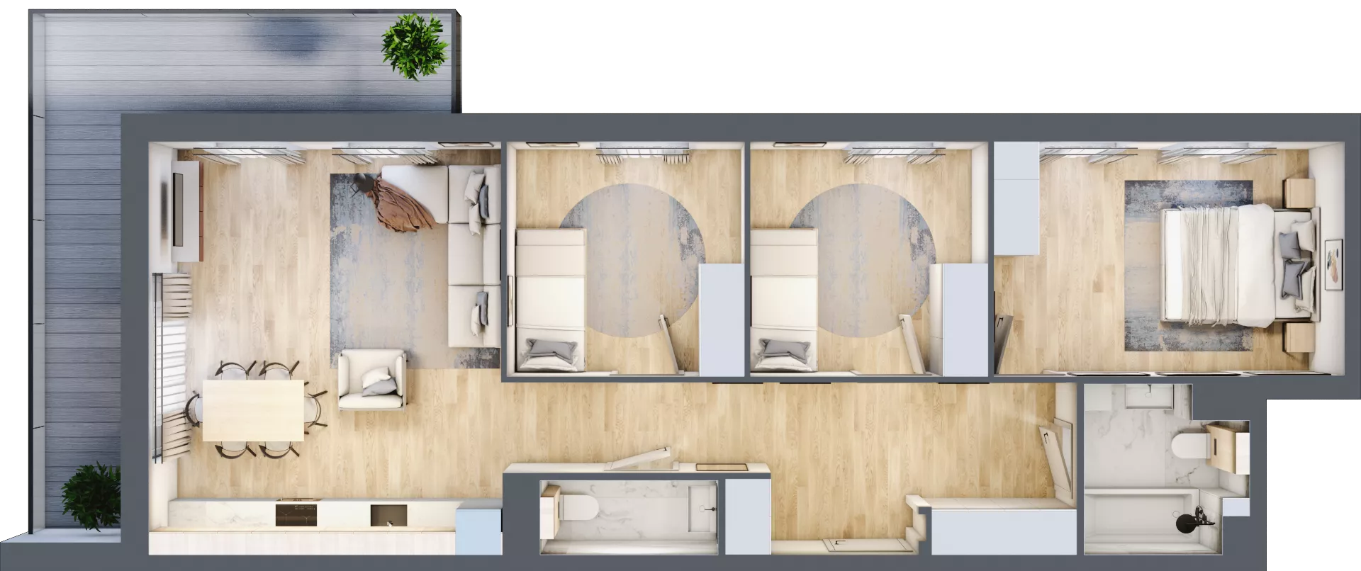 4 pokoje, mieszkanie 82,99 m², piętro 1, oferta nr 1.2.6., Dywizjonu 303, Pruszcz Gdański, ul. Dywizjonu 303