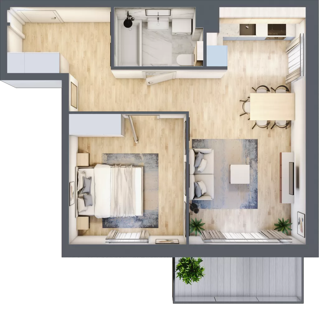 2 pokoje, mieszkanie 49,71 m², piętro 1, oferta nr 2.2.6., Dywizjonu 303, Pruszcz Gdański, ul. Dywizjonu 303
