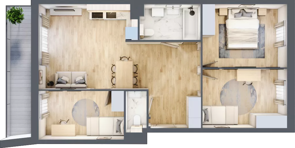 4 pokoje, mieszkanie 74,73 m², piętro 2, oferta nr 2.3.10., Dywizjonu 303, Pruszcz Gdański, ul. Dywizjonu 303
