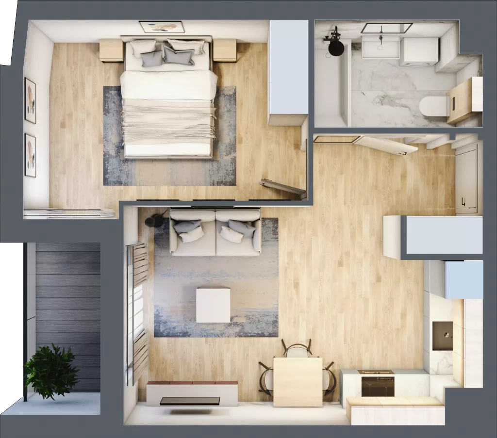 2 pokoje, mieszkanie 41,75 m², piętro 3, oferta nr 2.4.9., Dywizjonu 303, Pruszcz Gdański, ul. Dywizjonu 303