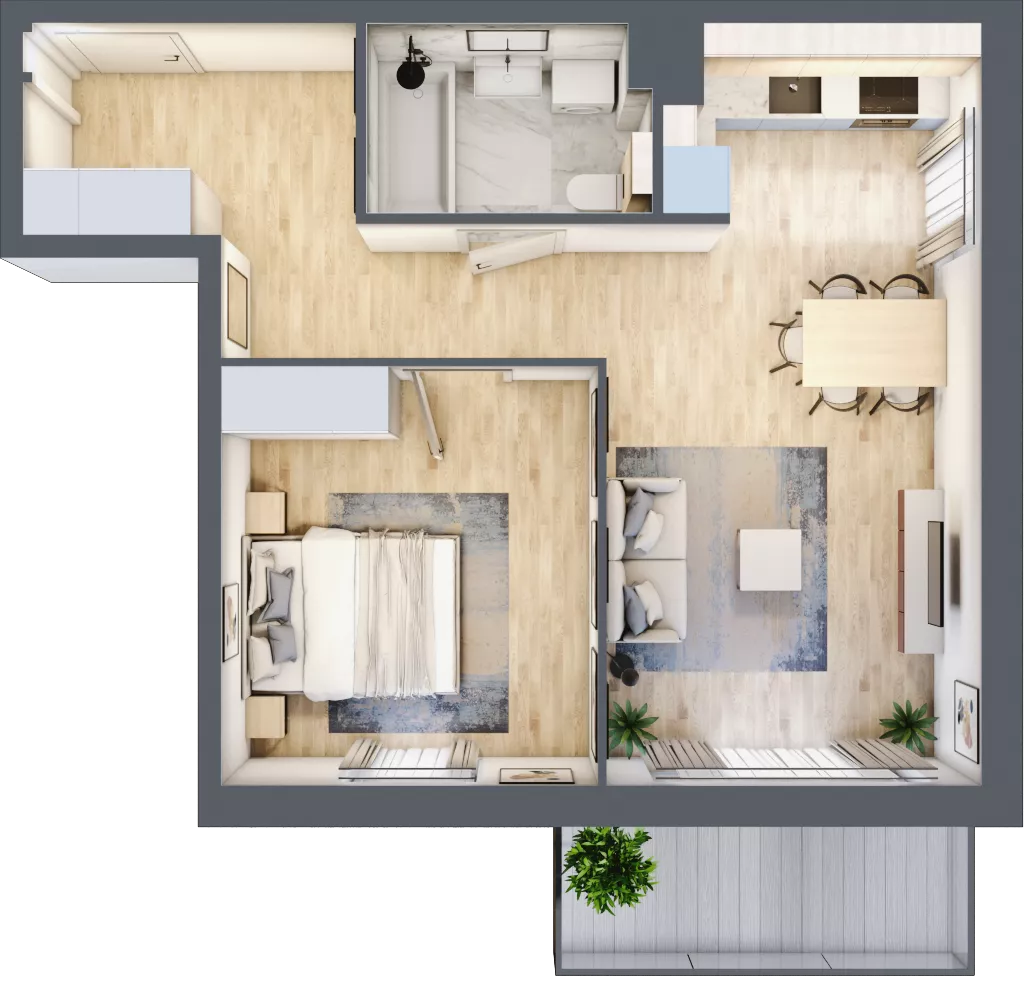 2 pokoje, mieszkanie 49,72 m², piętro 4, oferta nr 2.5.6., Dywizjonu 303, Pruszcz Gdański, ul. Dywizjonu 303