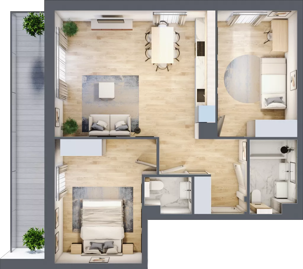 3 pokoje, mieszkanie 68,92 m², piętro 4, oferta nr 2.5.7., Dywizjonu 303, Pruszcz Gdański, ul. Dywizjonu 303