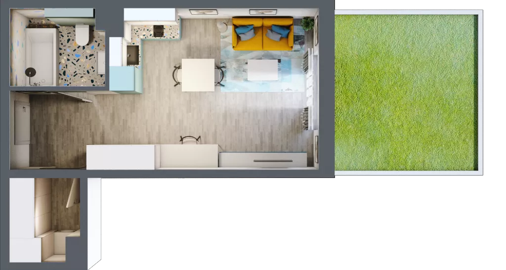 1 pokój, mieszkanie 33,48 m², parter, oferta nr F.A.2, Pruszcz Park - bud. F , Pruszcz Gdański, ul. Arctowskiego 