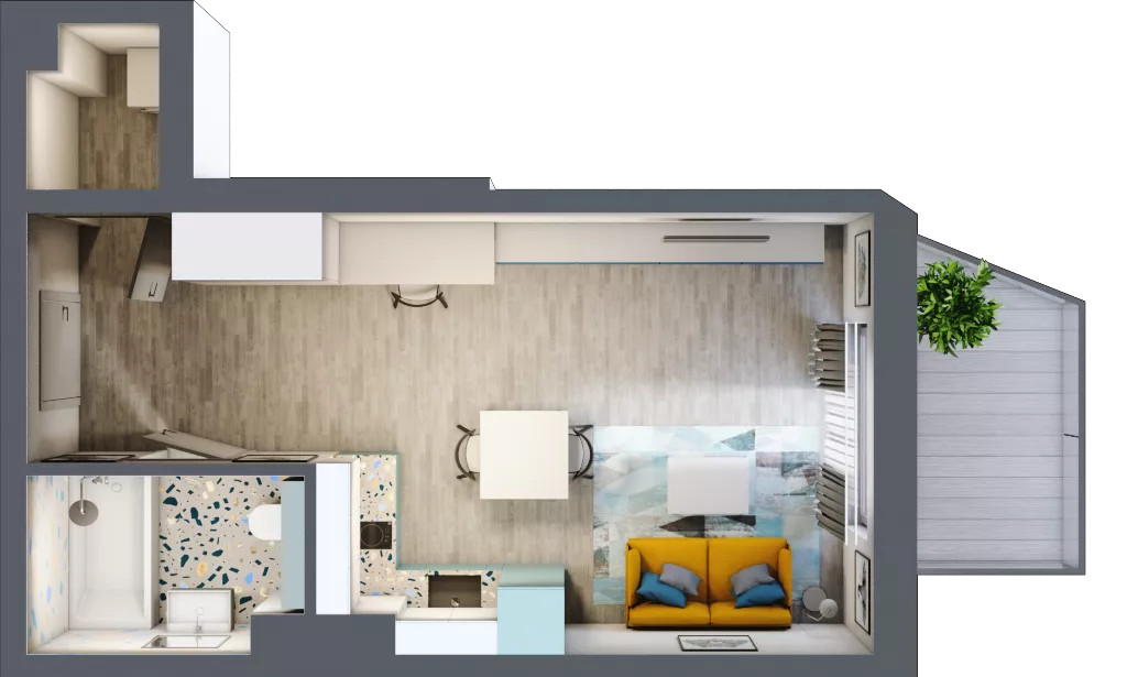 1 pokój, mieszkanie 31,79 m², piętro 1, oferta nr F.A.9, Pruszcz Park - bud. F , Pruszcz Gdański, ul. Arctowskiego 