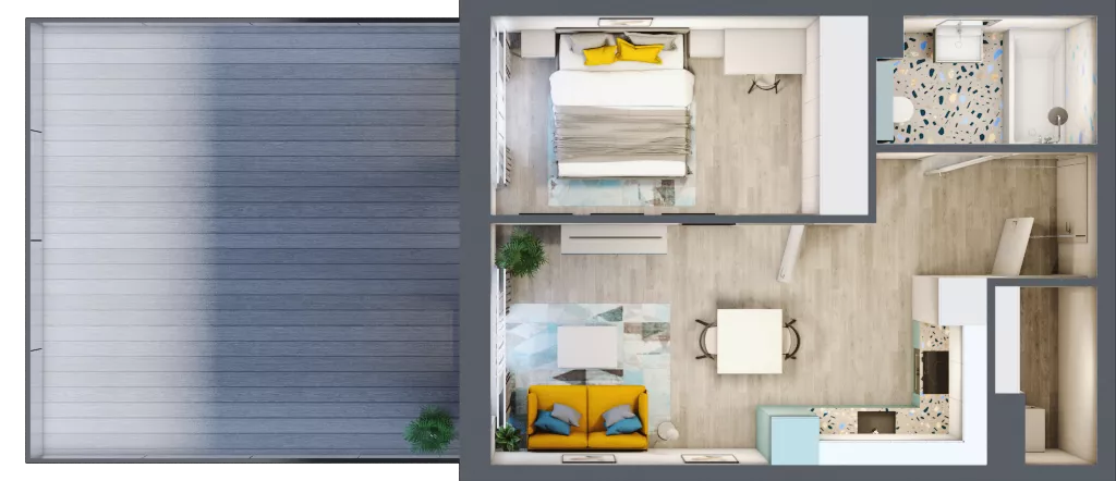 2 pokoje, mieszkanie 42,81 m², piętro 1, oferta nr F.A.19, Pruszcz Park - bud. F , Pruszcz Gdański, ul. Arctowskiego 