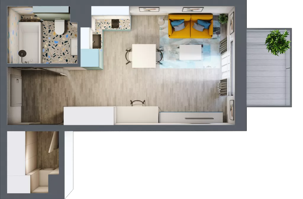 1 pokój, mieszkanie 33,48 m², piętro 2, oferta nr F.A.24, Pruszcz Park - bud. F , Pruszcz Gdański, ul. Arctowskiego 