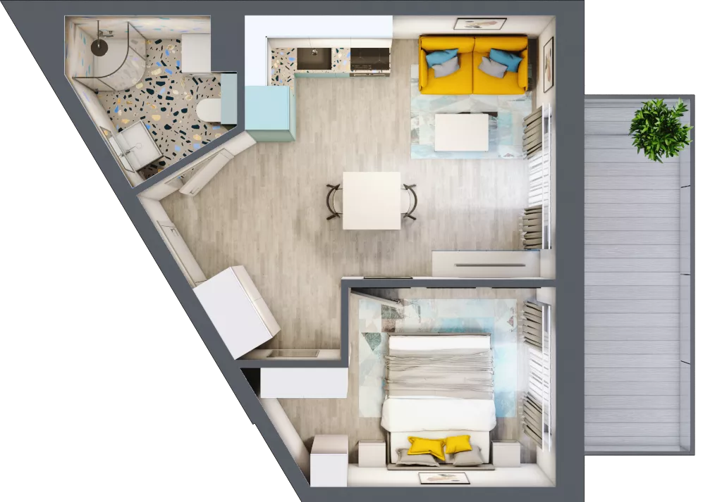 2 pokoje, mieszkanie 34,13 m², piętro 3, oferta nr F.A.40, Pruszcz Park - bud. F , Pruszcz Gdański, ul. Arctowskiego 