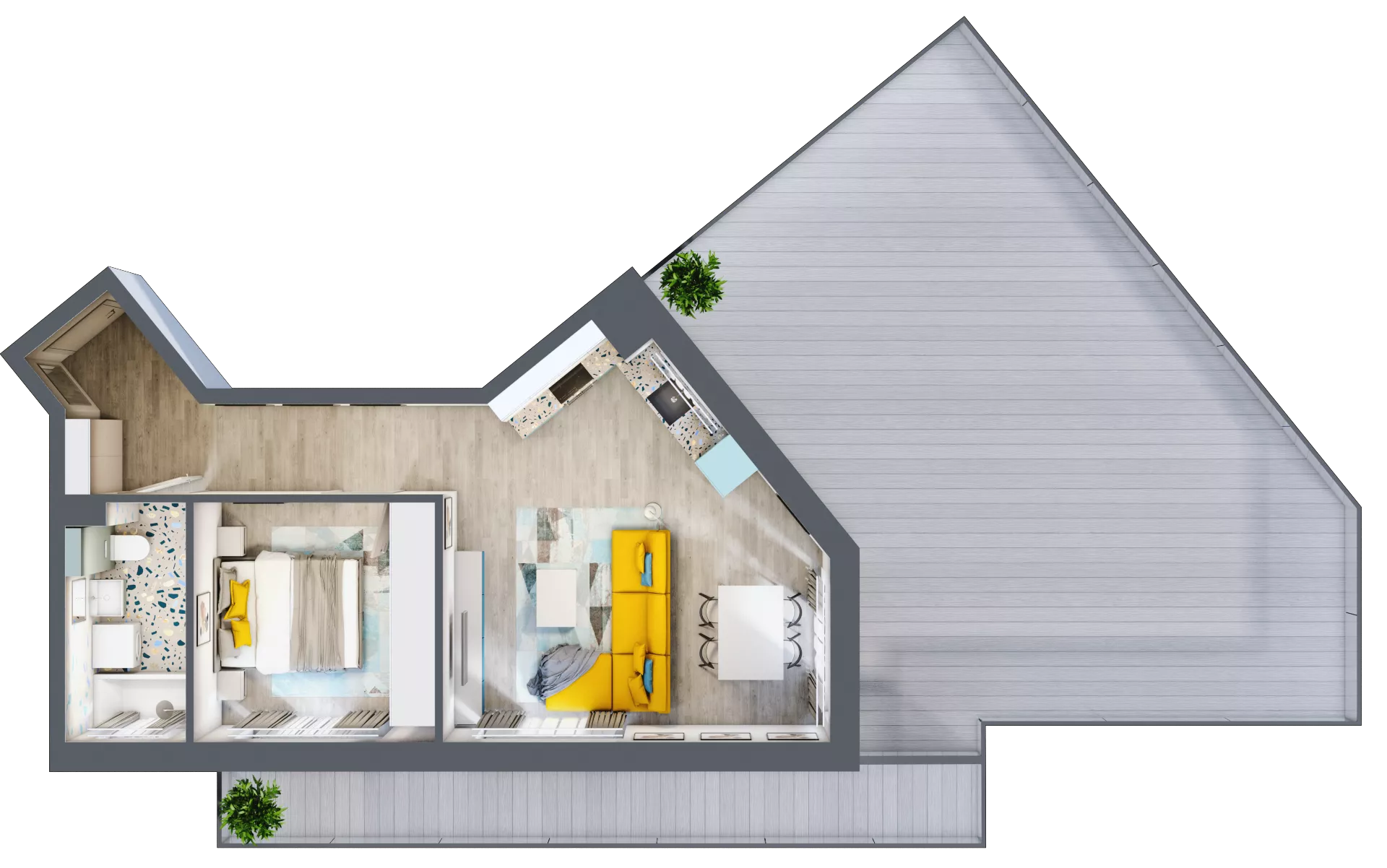 2 pokoje, mieszkanie 48,28 m², piętro 1, oferta nr F.B.4, Pruszcz Park - bud. F , Pruszcz Gdański, ul. Arctowskiego 