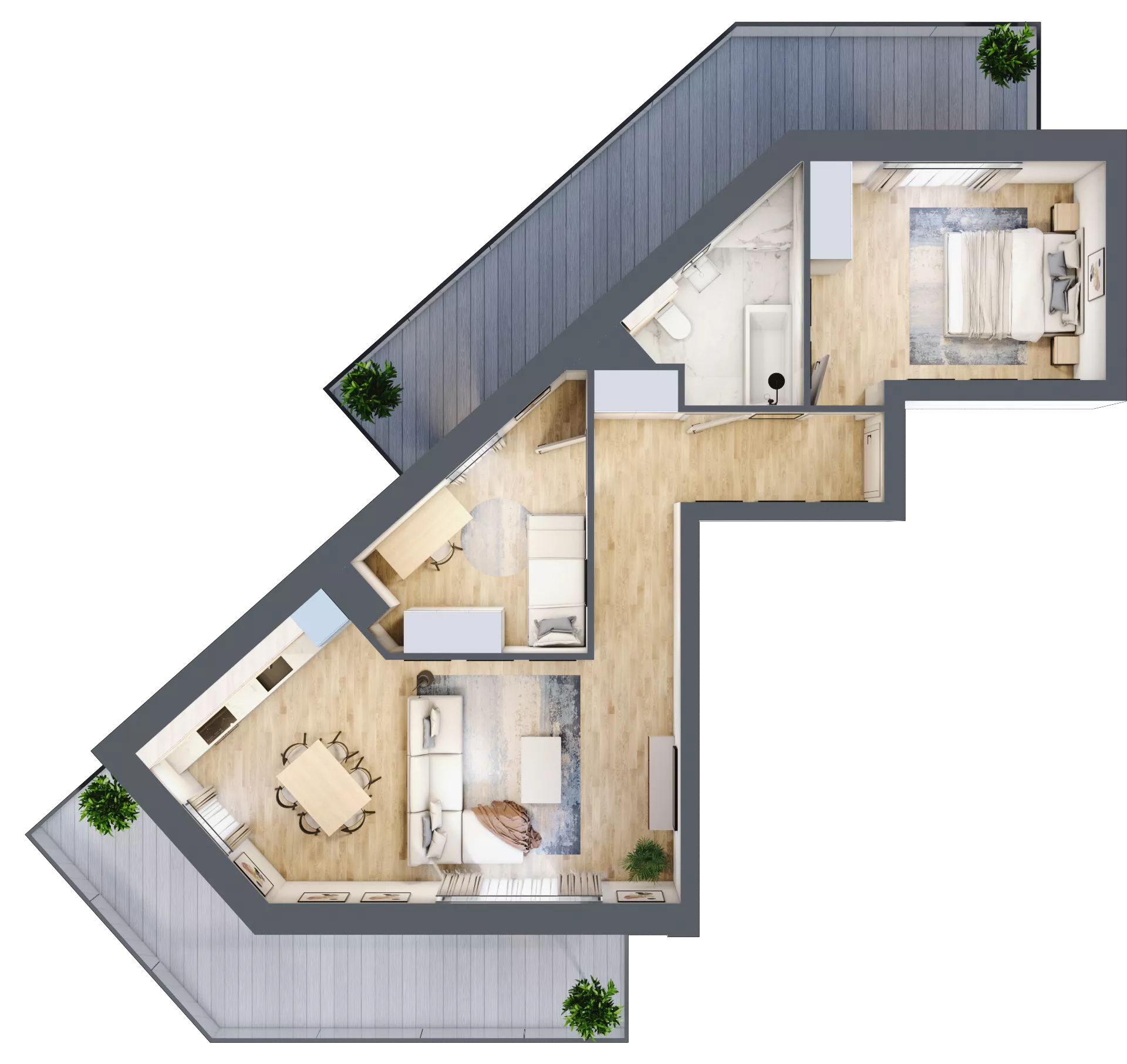 3 pokoje, mieszkanie 64,40 m², piętro 5, oferta nr 1.144, La Vie House, Kraków, Podgórze, ul. Łagiewnicka