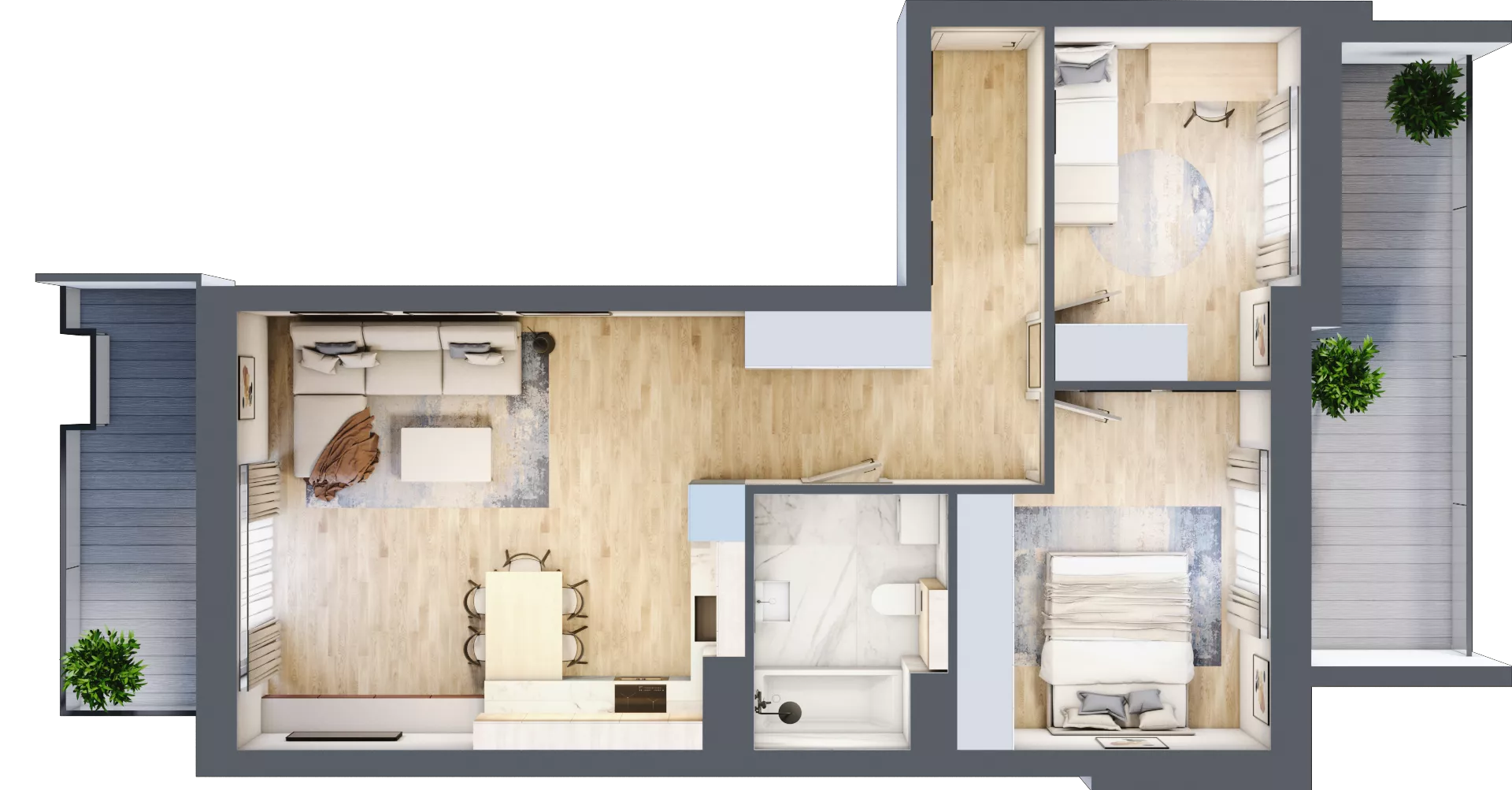 3 pokoje, mieszkanie 62,06 m², piętro 3, oferta nr 1.165, La Vie House, Kraków, Podgórze, ul. Łagiewnicka