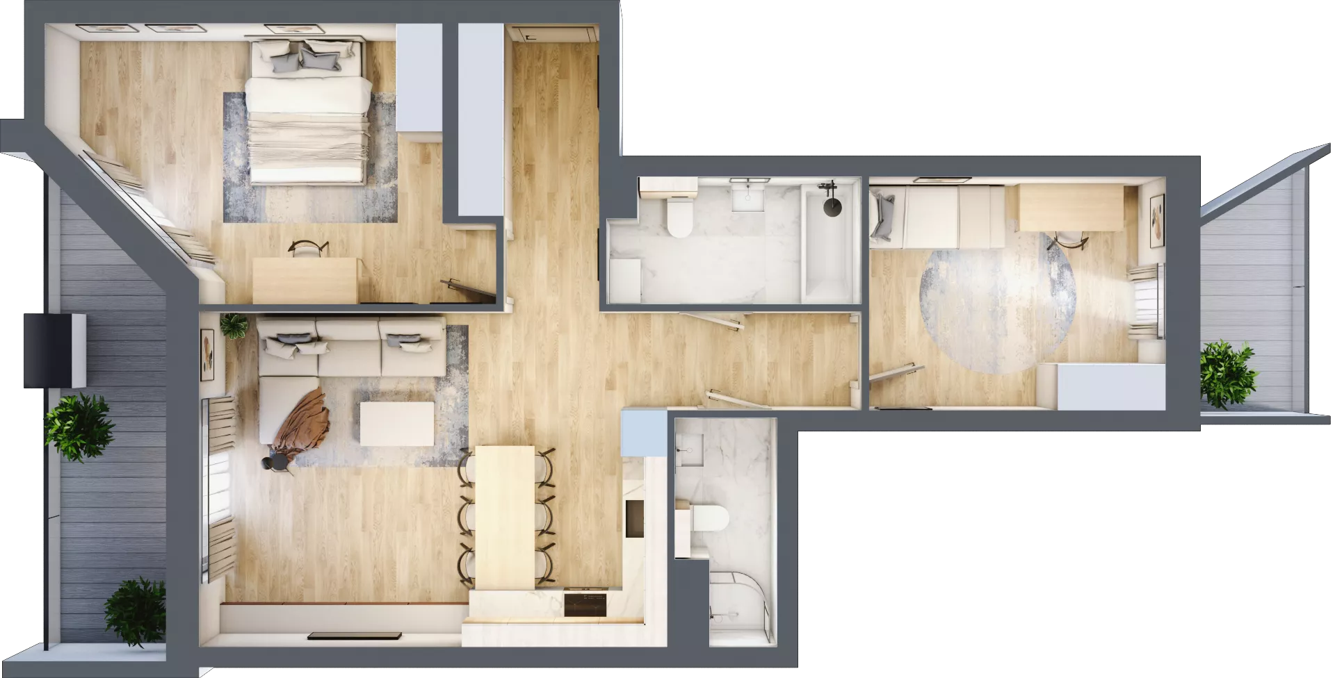 3 pokoje, mieszkanie 74,74 m², piętro 5, oferta nr 1.200, La Vie House, Kraków, Podgórze, ul. Łagiewnicka