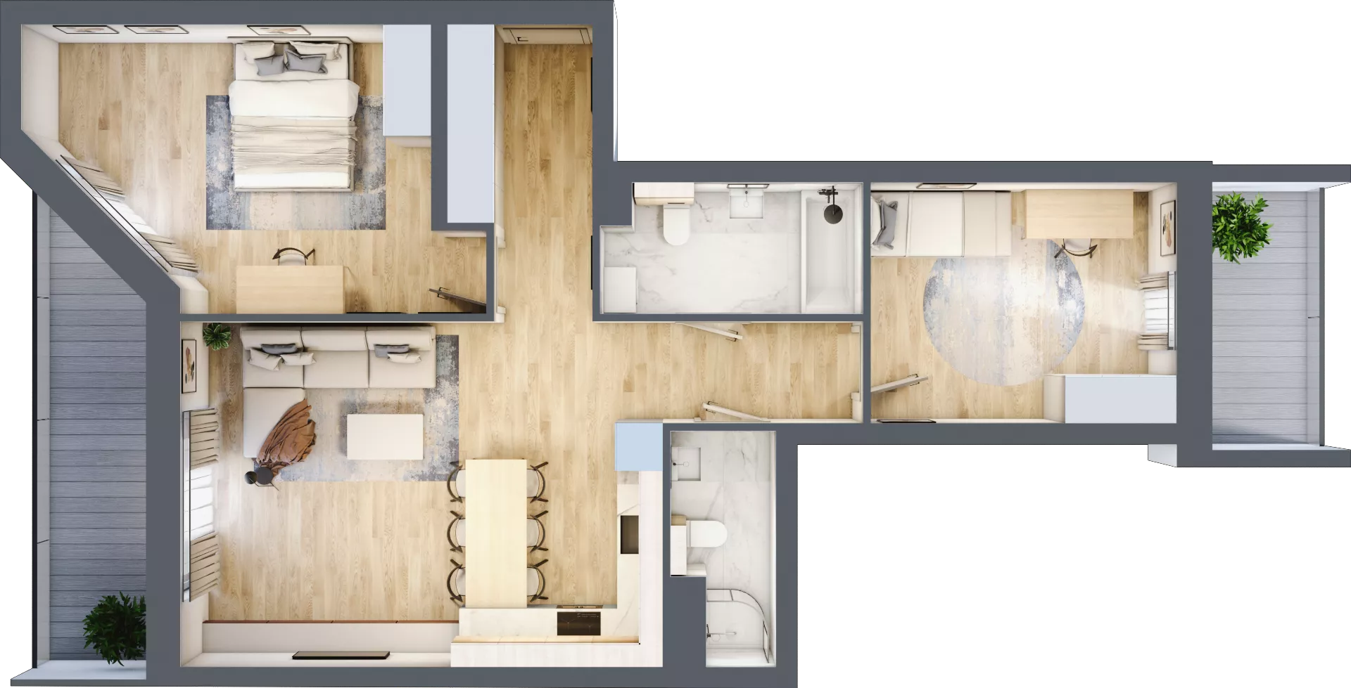 3 pokoje, mieszkanie 74,74 m², piętro 6, oferta nr 1.205, La Vie House, Kraków, Podgórze, ul. Łagiewnicka