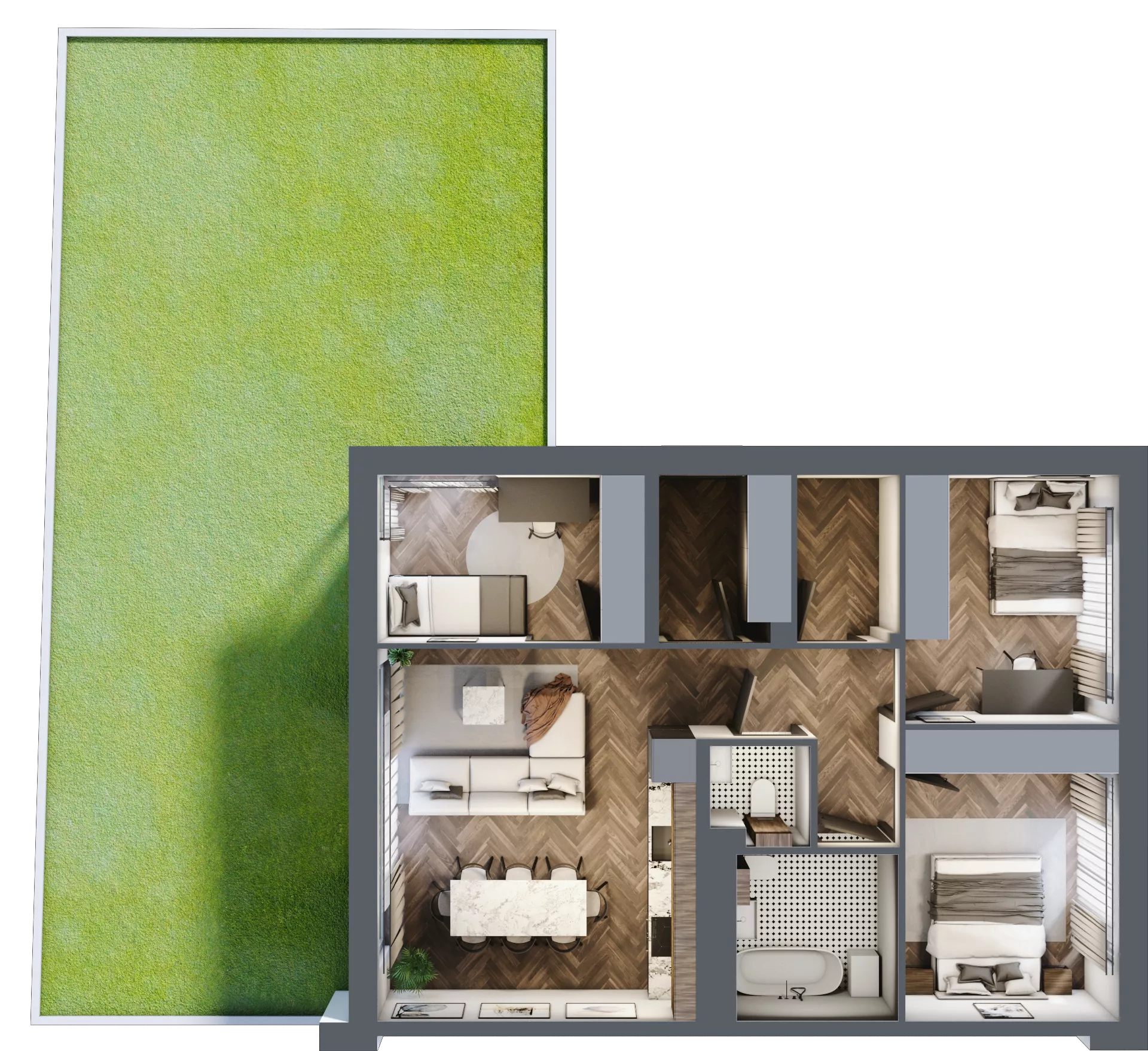 4 pokoje, mieszkanie 71,23 m², parter, oferta nr 9.1, Imperial River Park, Kraków, Bronowice, Bronowice Małe, ul. Truszkowskiego
