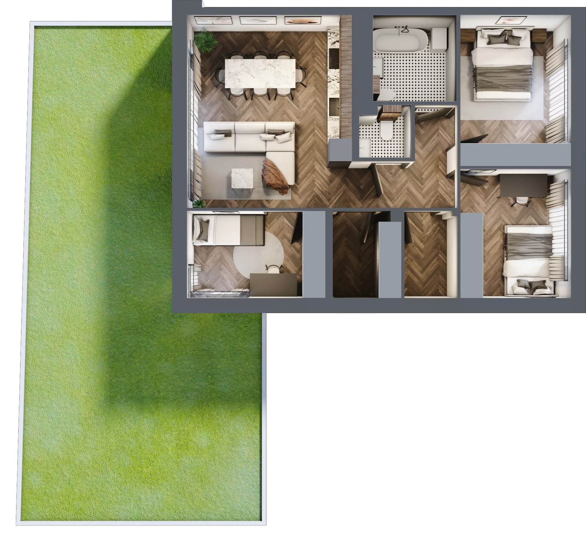 4 pokoje, mieszkanie 71,23 m², parter, oferta nr 6.1, Imperial River Park, Kraków, Bronowice, Bronowice Małe, ul. Truszkowskiego