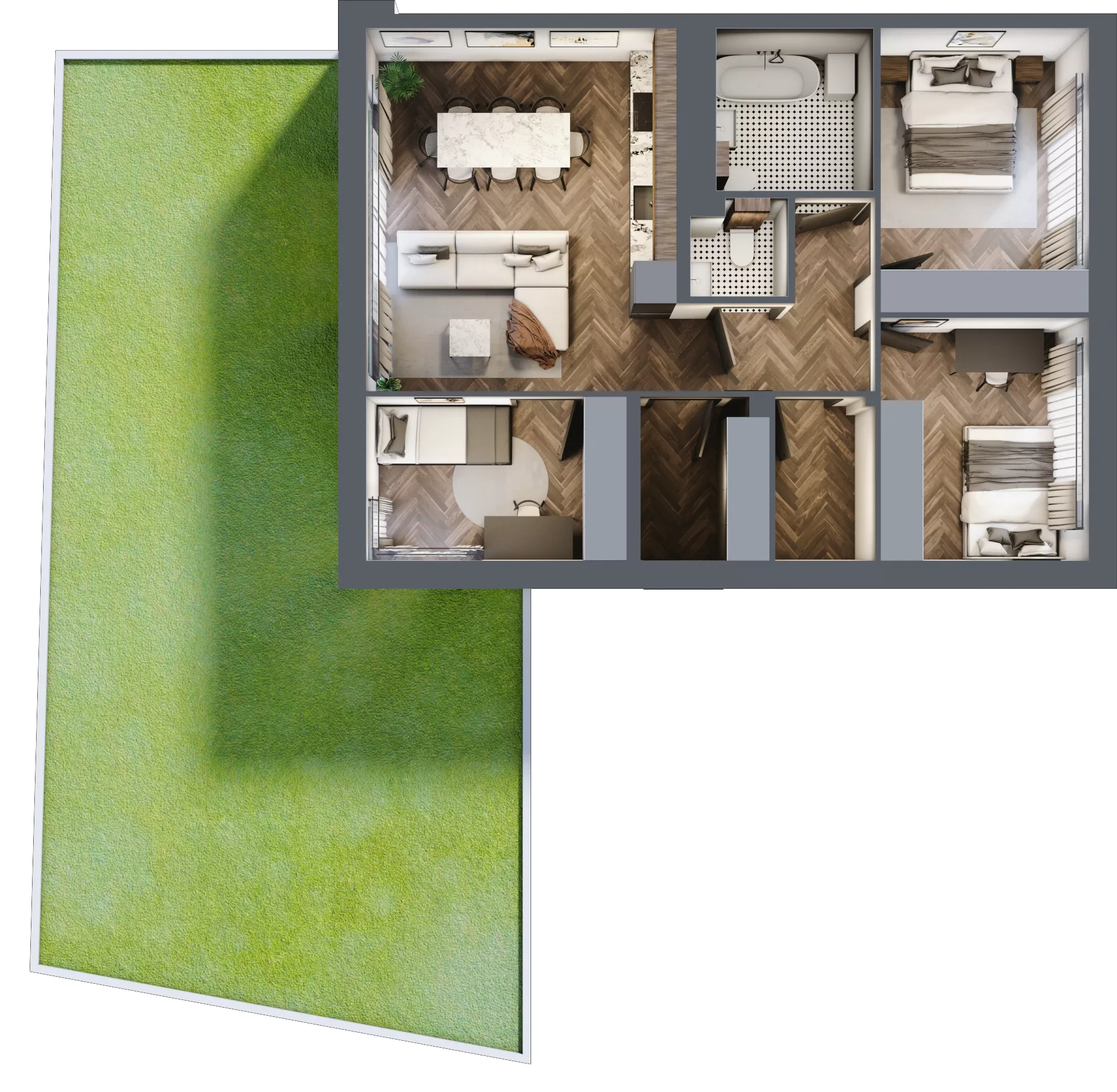 4 pokoje, mieszkanie 71,23 m², parter, oferta nr 10.1, Imperial River Park, Kraków, Bronowice, Bronowice Małe, ul. Truszkowskiego