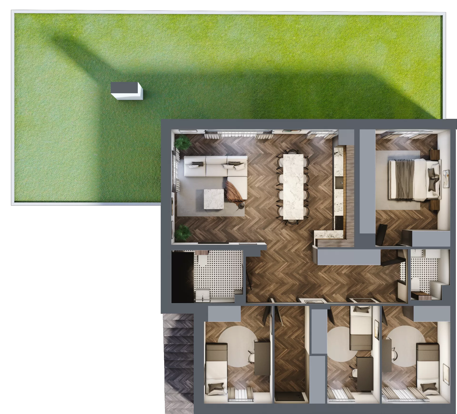 5 pokoi, mieszkanie 100,79 m², parter, oferta nr 2.1, Imperial River Park, Kraków, Bronowice, Bronowice Małe, ul. Truszkowskiego