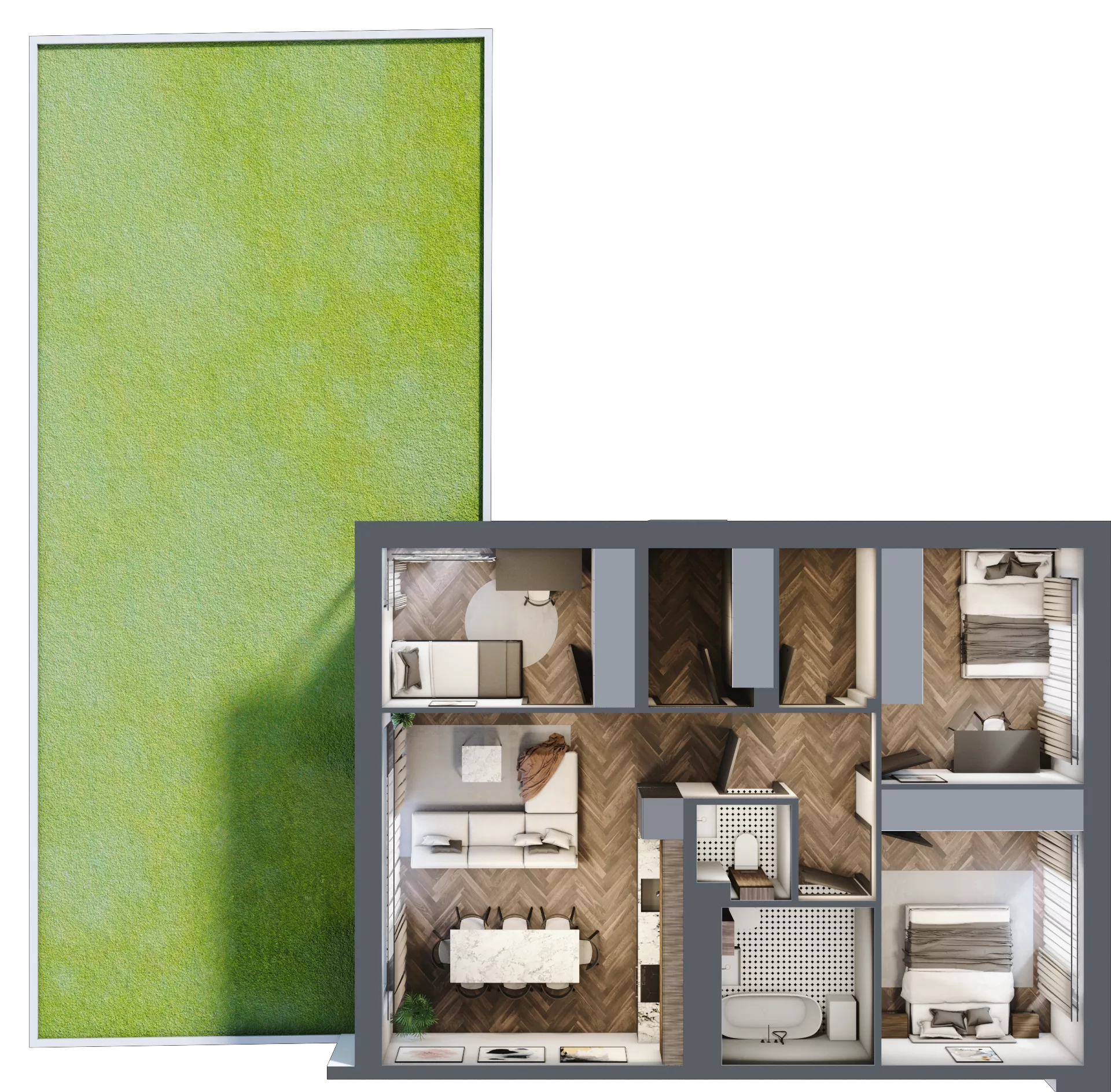 4 pokoje, mieszkanie 71,23 m², parter, oferta nr 17.1, Imperial River Park, Kraków, Bronowice, Bronowice Małe, ul. Truszkowskiego