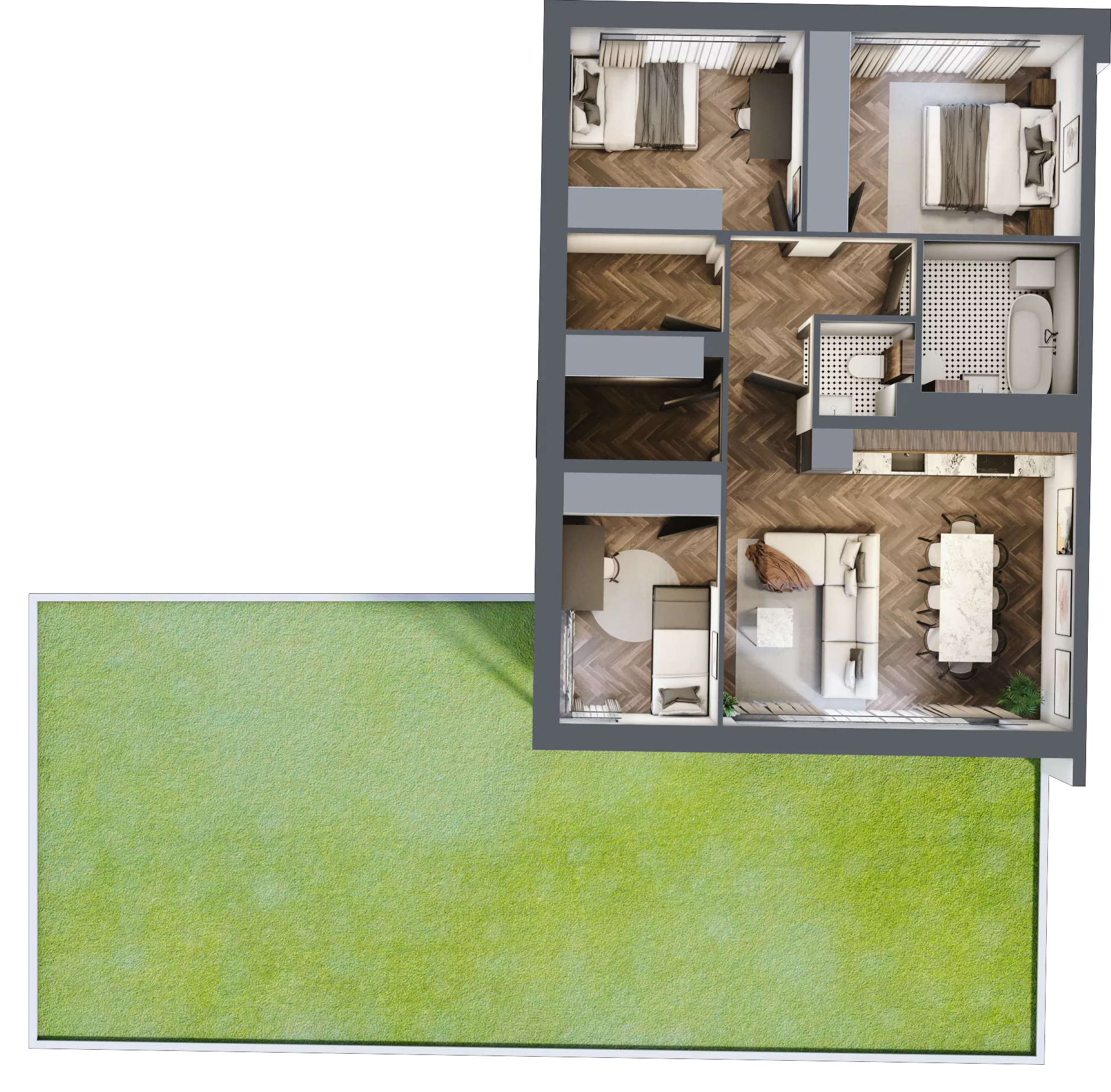 4 pokoje, mieszkanie 71,23 m², parter, oferta nr 11.1, Imperial River Park, Kraków, Bronowice, Bronowice Małe, ul. Truszkowskiego