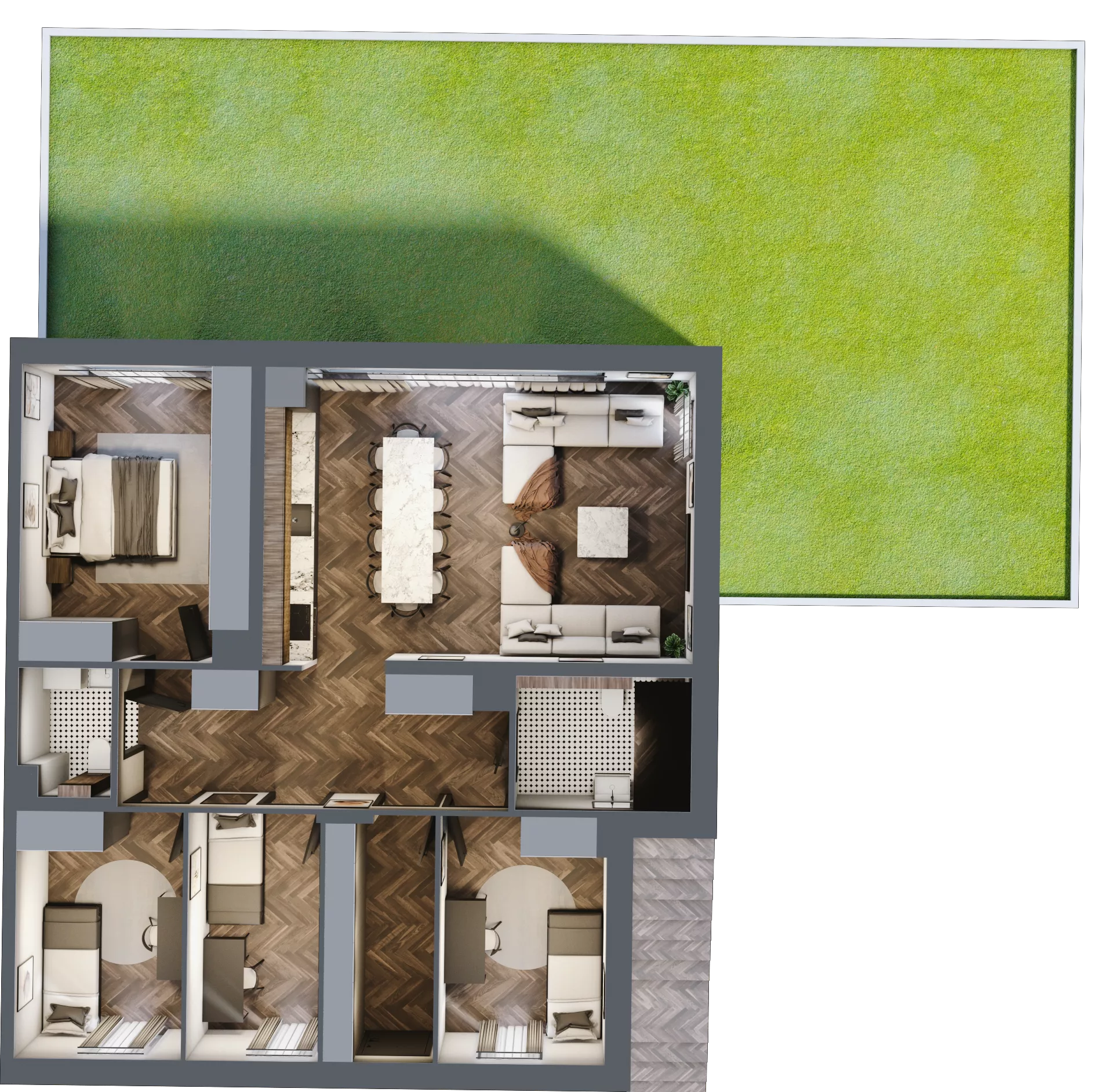 5 pokoi, mieszkanie 95,58 m², parter, oferta nr 23.1, Imperial River Park, Kraków, Bronowice, Bronowice Małe, ul. Truszkowskiego