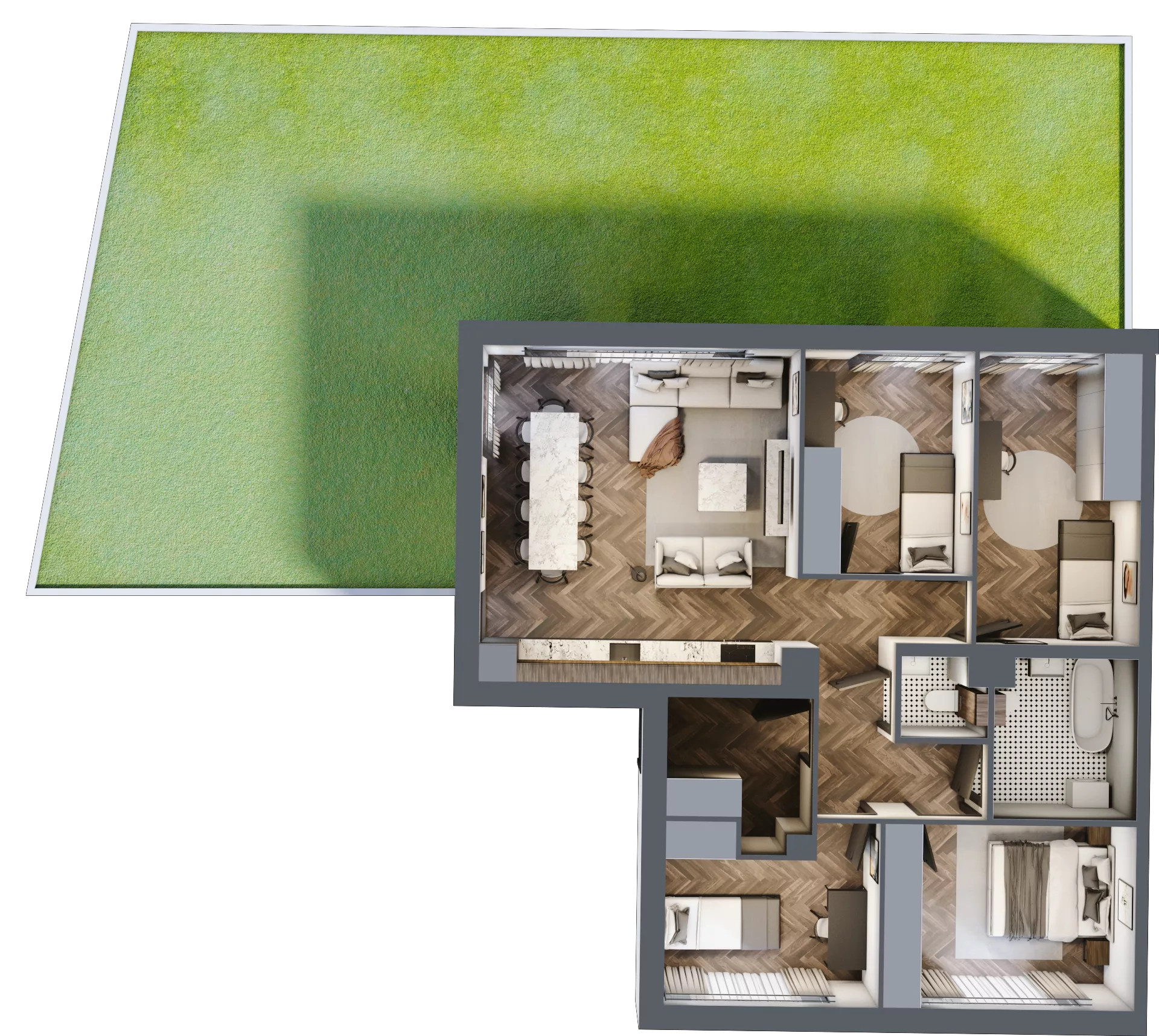 5 pokoi, mieszkanie 89,31 m², parter, oferta nr 26.1, Imperial River Park, Kraków, Bronowice, Bronowice Małe, ul. Truszkowskiego
