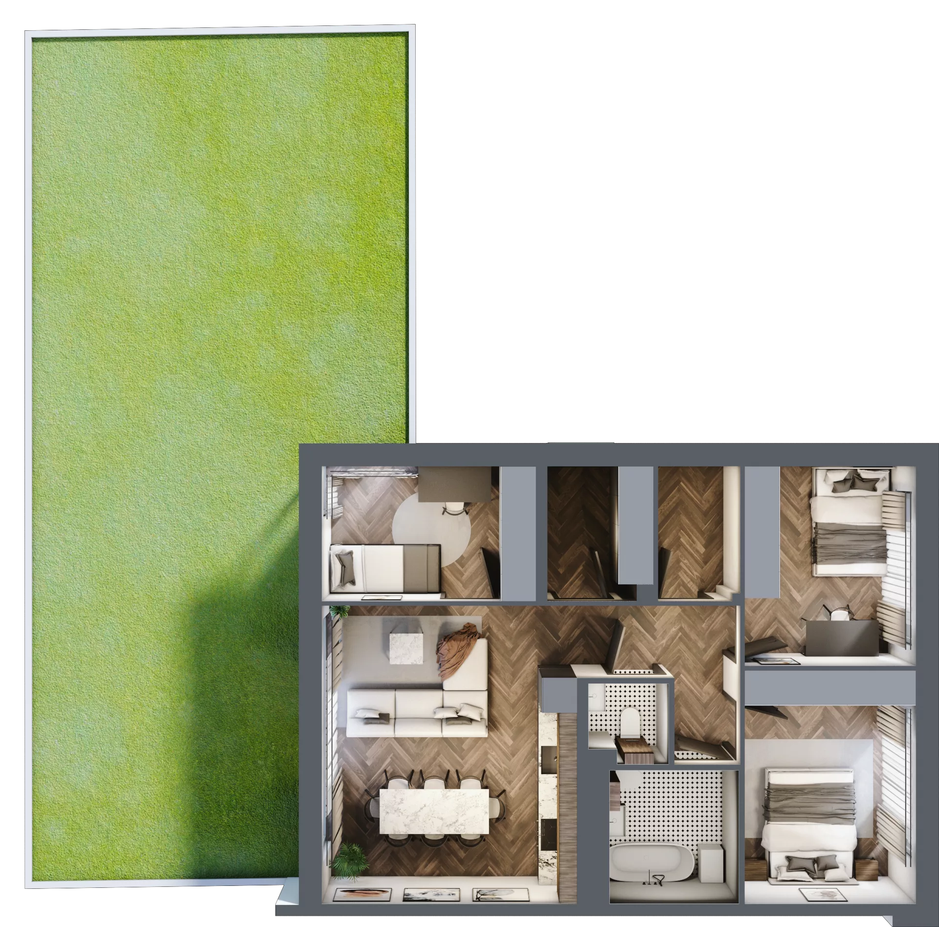 4 pokoje, mieszkanie 71,23 m², parter, oferta nr 15.1, Imperial River Park, Kraków, Bronowice, Bronowice Małe, ul. Truszkowskiego