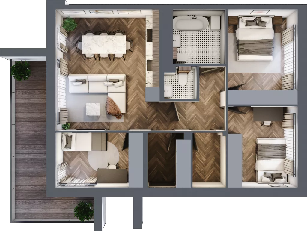 4 pokoje, mieszkanie 71,23 m², piętro 1, oferta nr 18.2, Imperial River Park, Kraków, Bronowice, Bronowice Małe, ul. Truszkowskiego