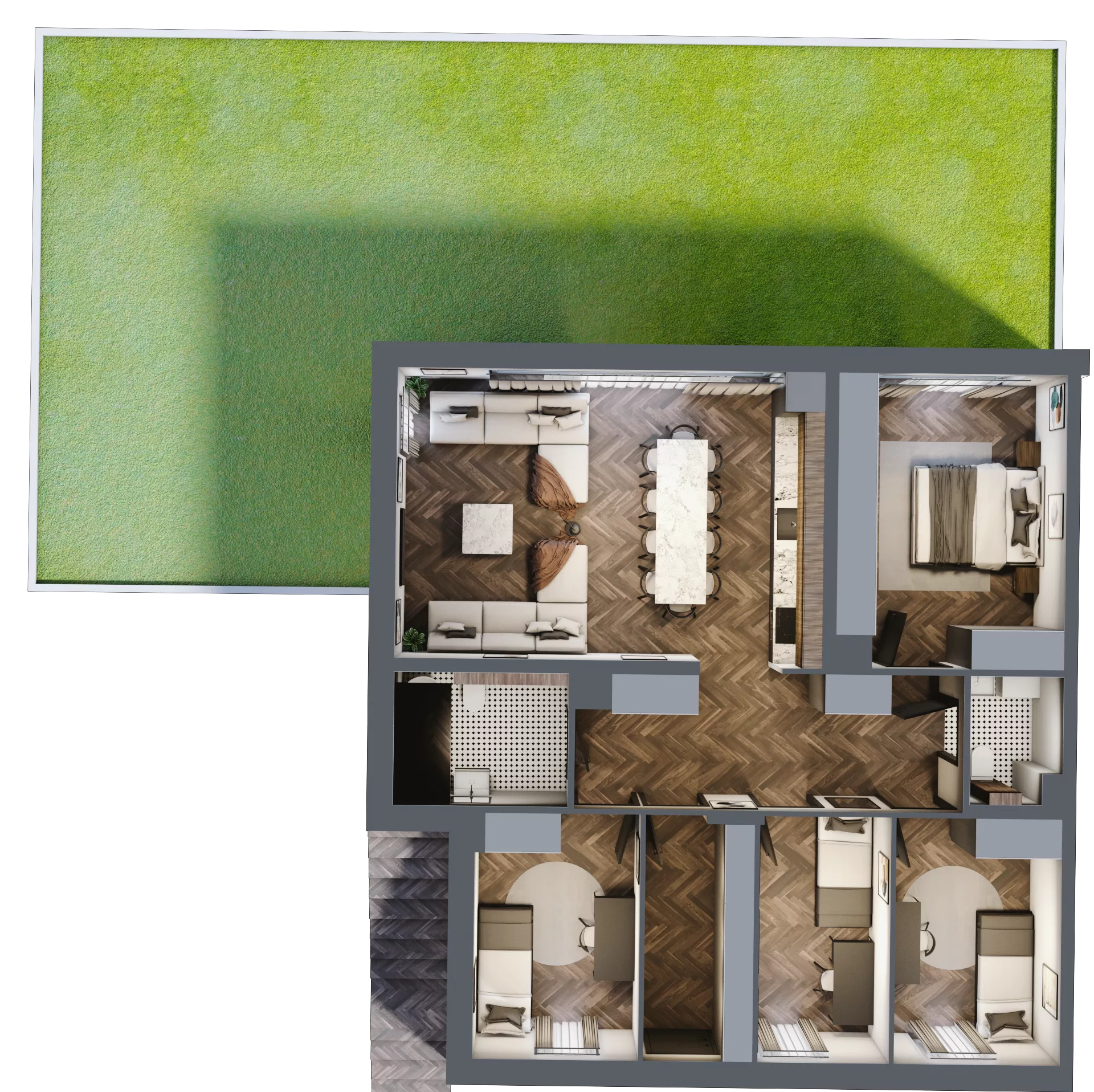 5 pokoi, mieszkanie 95,58 m², parter, oferta nr 24.1, Imperial River Park, Kraków, Bronowice, Bronowice Małe, ul. Truszkowskiego