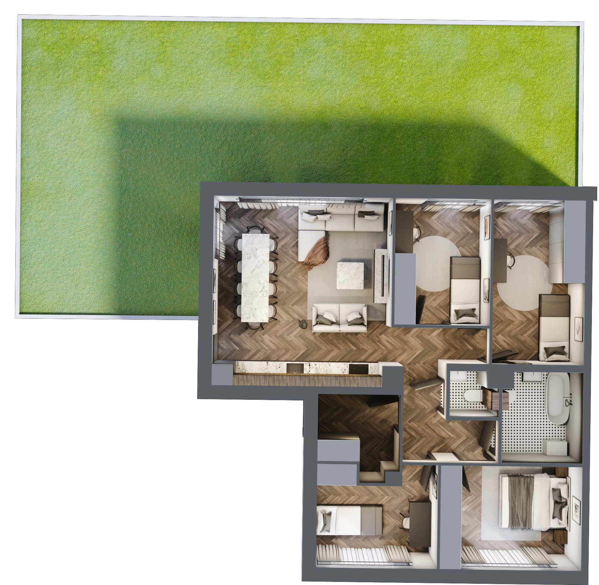 5 pokoi, mieszkanie 89,31 m², parter, oferta nr 20.1, Imperial River Park, Kraków, Bronowice, Bronowice Małe, ul. Truszkowskiego