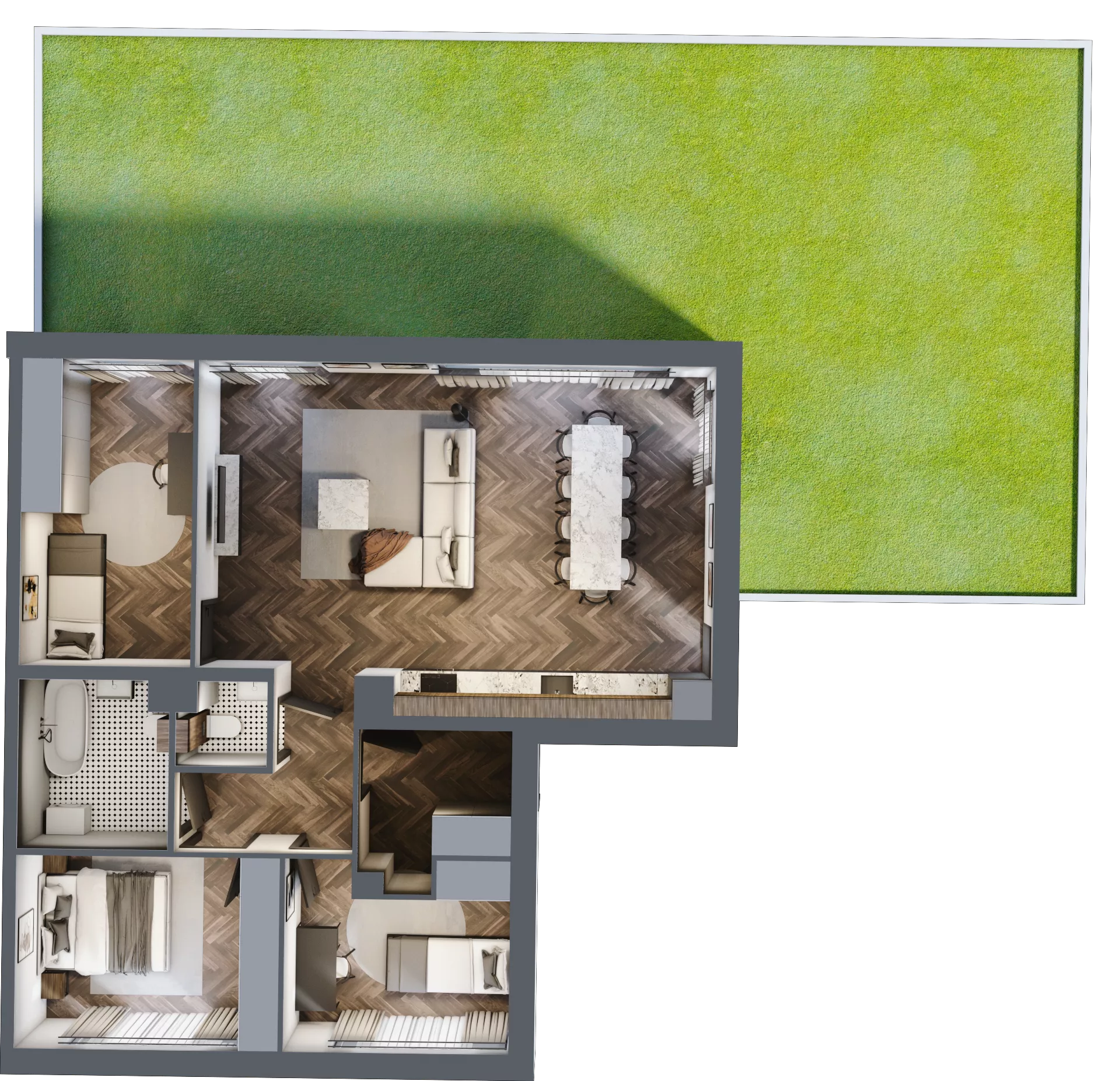 4 pokoje, mieszkanie 89,82 m², parter, oferta nr 25.1, Imperial River Park, Kraków, Bronowice, Bronowice Małe, ul. Truszkowskiego