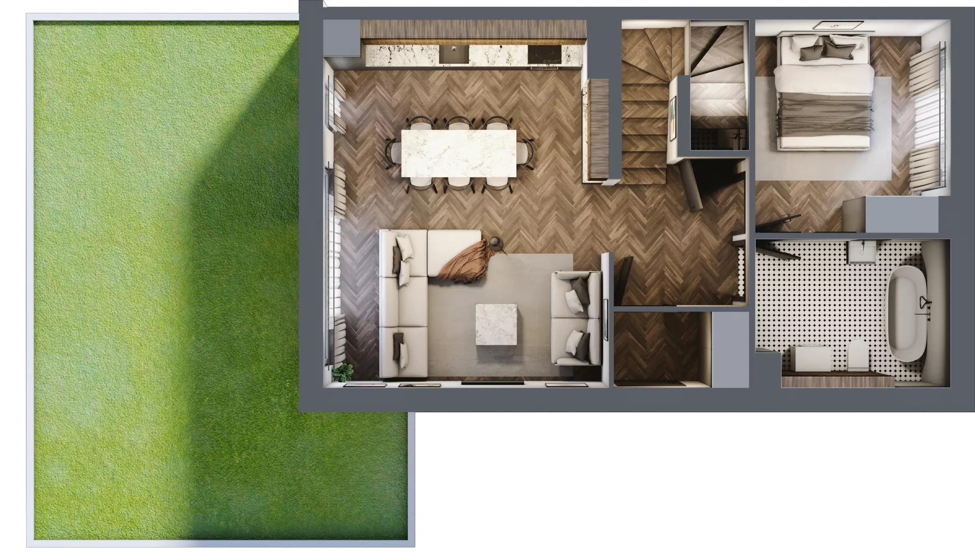 4 pokoje, mieszkanie 79,29 m², parter, oferta nr 34.1, Imperial River Park, Kraków, Bronowice, Bronowice Małe, ul. Truszkowskiego