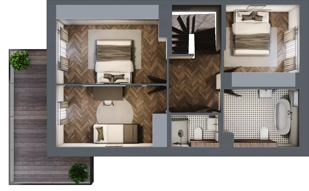 4 pokoje, mieszkanie 89,31 m², piętro 1, oferta nr 32.2, Imperial River Park, Kraków, Bronowice, Bronowice Małe, ul. Truszkowskiego