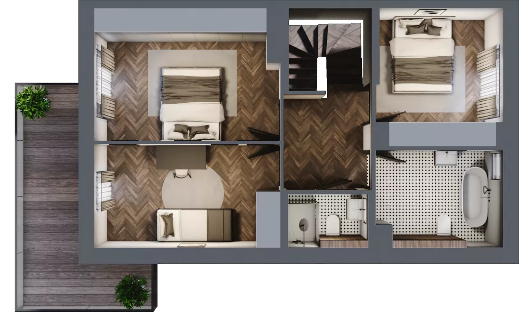 4 pokoje, mieszkanie 89,31 m², piętro 1, oferta nr 30.2, Imperial River Park, Kraków, Bronowice, Bronowice Małe, ul. Truszkowskiego