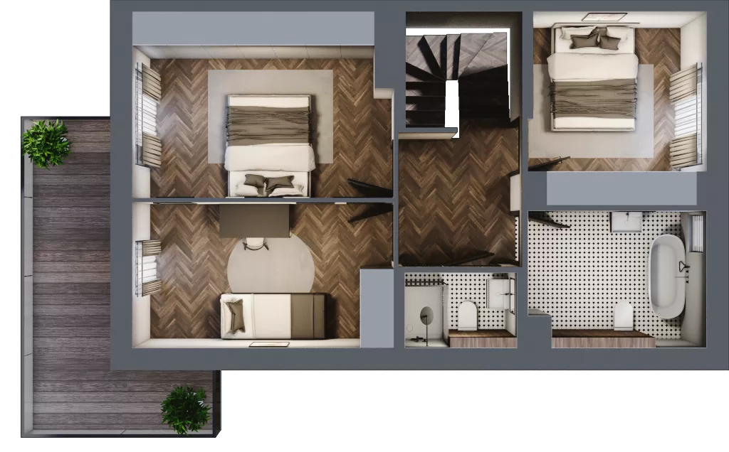 4 pokoje, mieszkanie 89,31 m², piętro 1, oferta nr 28.2, Imperial River Park, Kraków, Bronowice, Bronowice Małe, ul. Truszkowskiego