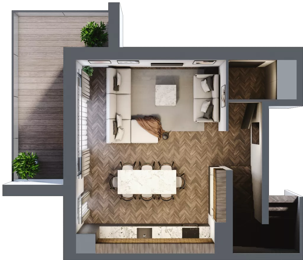 4 pokoje, mieszkanie 89,31 m², piętro 1, oferta nr 31.2, Imperial River Park, Kraków, Bronowice, Bronowice Małe, ul. Truszkowskiego