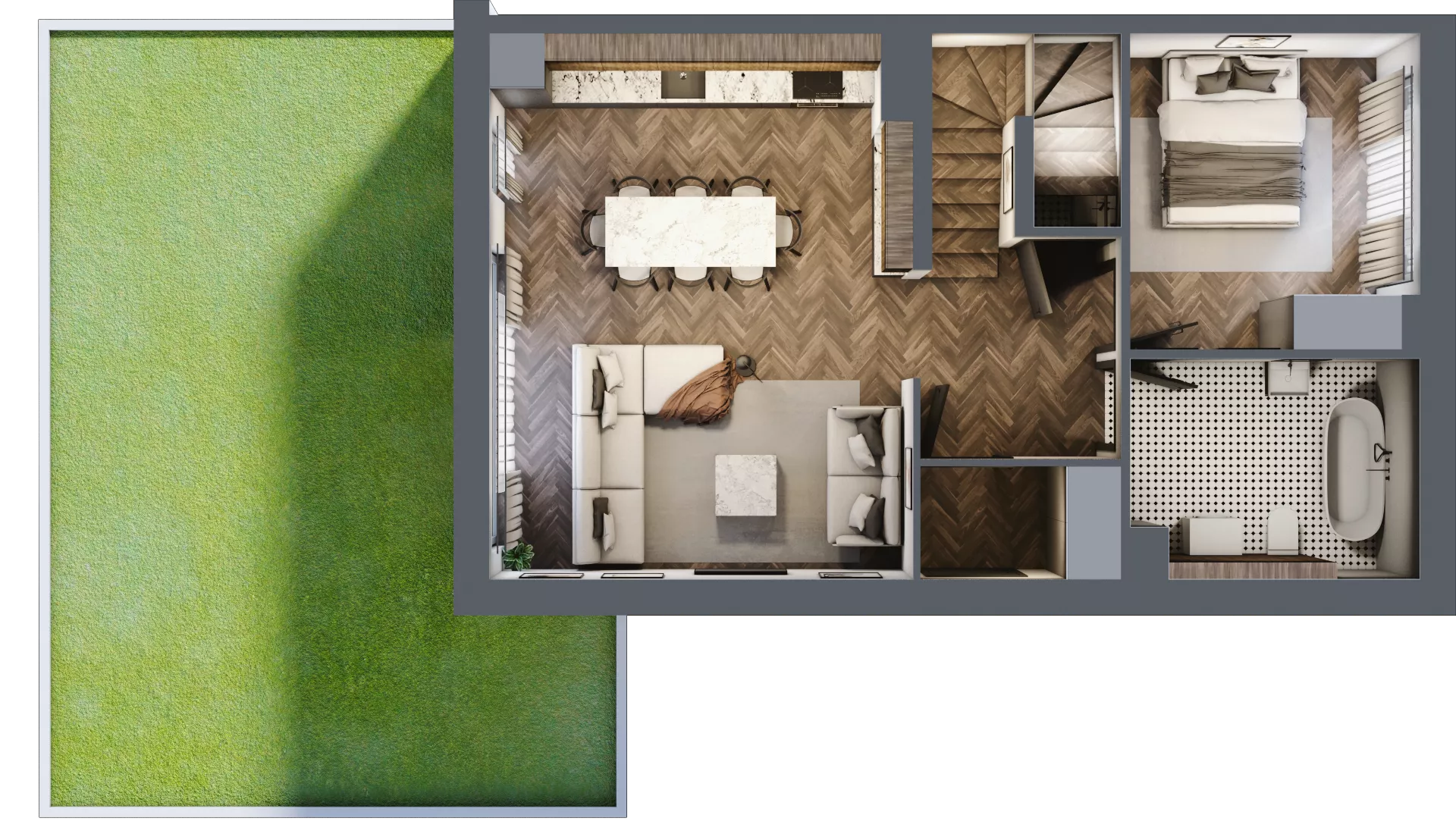 4 pokoje, mieszkanie 79,29 m², parter, oferta nr 32.1, Imperial River Park, Kraków, Bronowice, Bronowice Małe, ul. Truszkowskiego