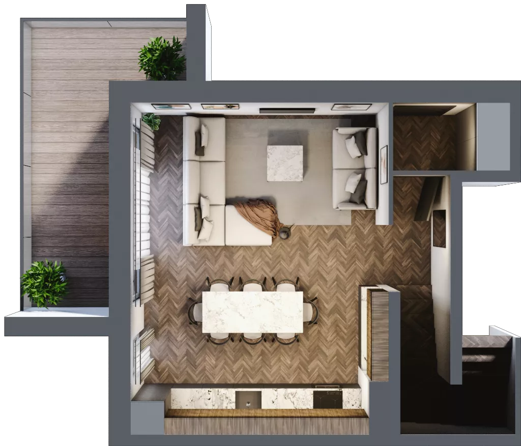 4 pokoje, mieszkanie 89,31 m², piętro 1, oferta nr 35.2, Imperial River Park, Kraków, Bronowice, Bronowice Małe, ul. Truszkowskiego