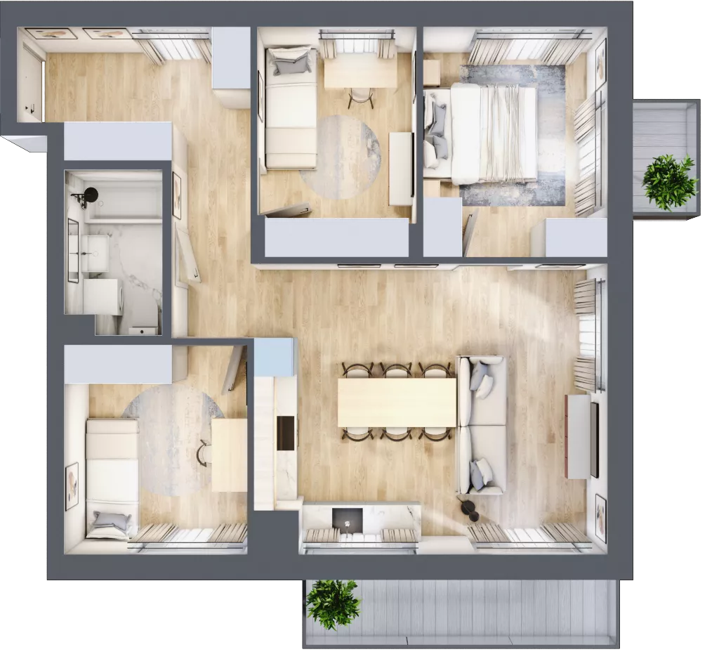 4 pokoje, mieszkanie 66,35 m², piętro 2, oferta nr M.11, Nowa Pólnica, Gdańsk, Jasień, ul. Pólnicy