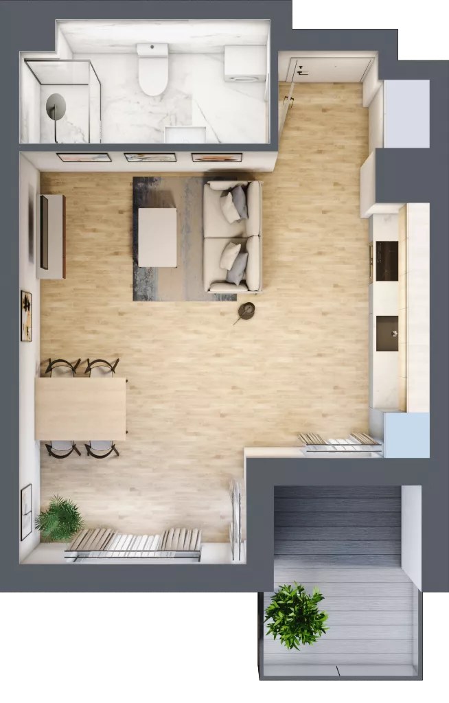 1 pokój, mieszkanie 32,74 m², piętro 6, oferta nr 69, Pulse, Bydgoszcz, Wzgórze Wolności, ul. Wojska Polskiego