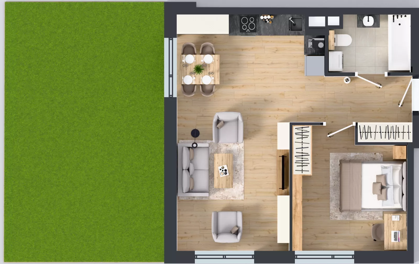 2 pokoje, mieszkanie 49,44 m², parter, oferta nr 6, Apartamenty Talarowa 3, Warszawa, Białołęka, Tarchomin, ul. Talarowa