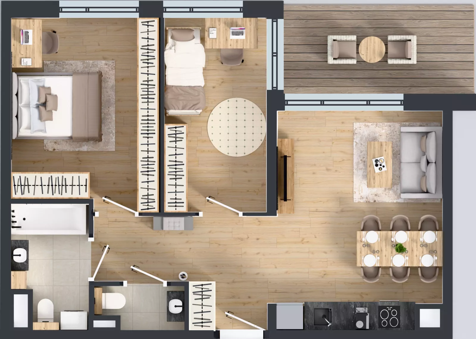 3 pokoje, mieszkanie 57,78 m², piętro 1, oferta nr 11, Apartamenty Talarowa 3, Warszawa, Białołęka, Tarchomin, ul. Talarowa