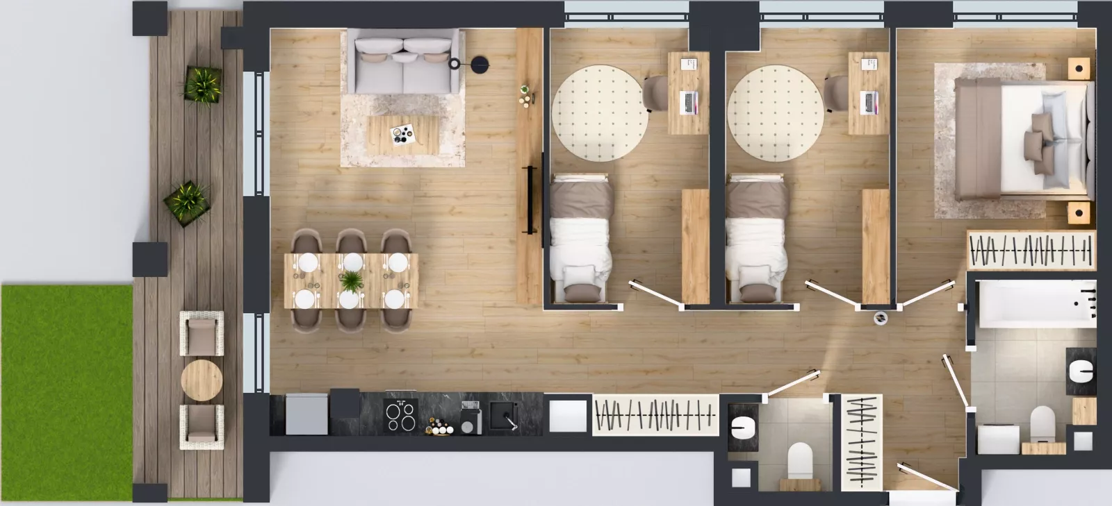 4 pokoje, mieszkanie 70,48 m², parter, oferta nr WP-2, Warzelnicza Park, Warszawa, Białołęka, Brzeziny, ul. Warzelnicza