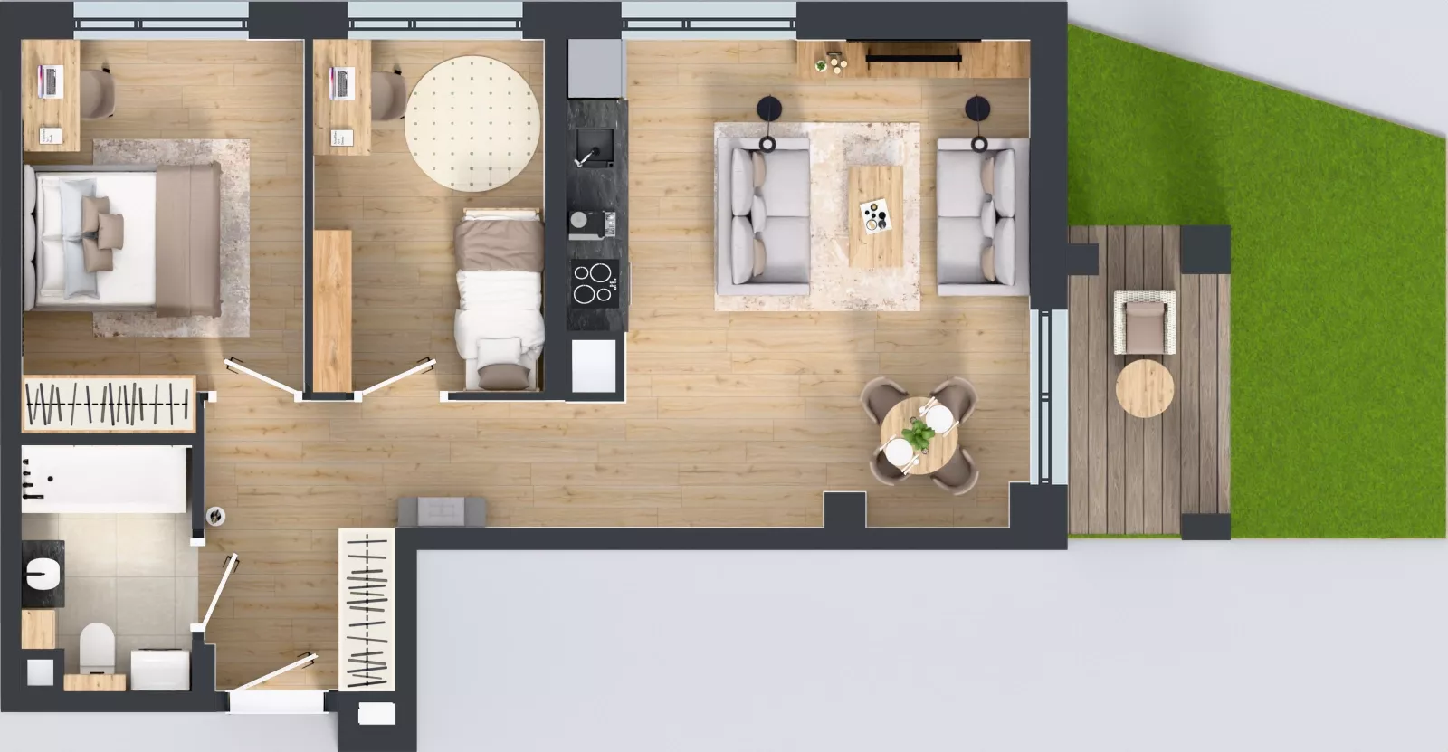 3 pokoje, mieszkanie 56,14 m², parter, oferta nr WP-3, Warzelnicza Park, Warszawa, Białołęka, Brzeziny, ul. Warzelnicza